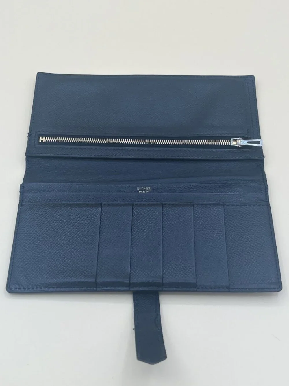 Hermes Bearn Wallet Black Epsom Leather Gold H Clasp Made in France